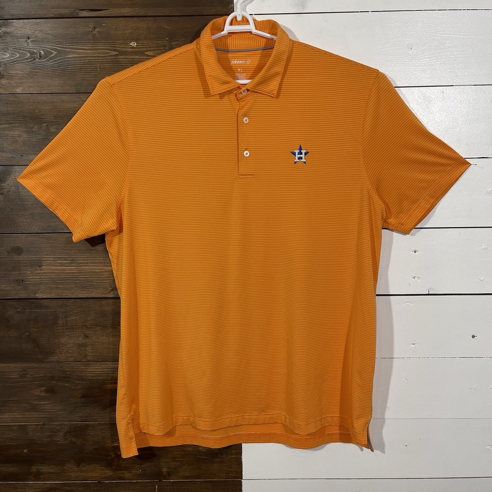 Johnnie-O Houston Astros Performance Stripe Polo Mens XL MLB Stretch Golf
